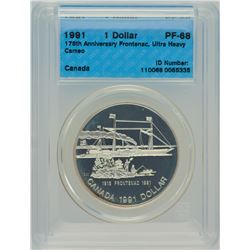 1991 1$ PF-68 175th Anniversary Frontenac - Ultra Heavy Cameo