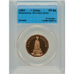 1994 1$ PF-68 Remembrance - Ultra Heavy Cameo