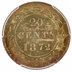 1872H Newfoundland 20¢ MS-67 PCGS