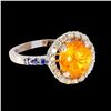 Image 2 : 4.10CT NATURAL SPESSARTITE 14K WHITE GOLD RING