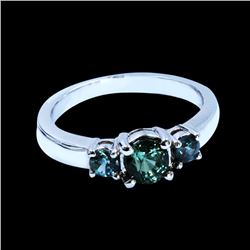 1.30CT NATURAL ALEXANDRITE 14K WHITE GOLD RING