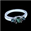 Image 1 : 1.30CT NATURAL ALEXANDRITE 14K WHITE GOLD RING