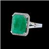 Image 2 : 7.82CT NATURAL COLUMBIAN EMERALD14K W/G RING