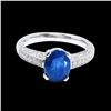 Image 1 : 2.37CT NATURAL CEYLON BLUE SAPPHIRE 14K WHITE GOLD RING