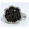 Image 1 : 14K WHITE GOLD RING 5.00GRAM WHITE DIAMOND 0.28CT BLACK DIAMOND 0.83CT