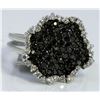 Image 2 : 14K WHITE GOLD RING 5.00GRAM WHITE DIAMOND 0.28CT BLACK DIAMOND 0.83CT