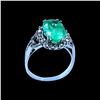 Image 2 : 3.92CT NATURAL COLUMBIAN EMERALD 14K WHITE GOLD RING