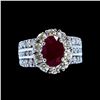 Image 1 : 3.32CT NATURAL RUBY 18K WHITE GOLD RING