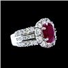 Image 2 : 3.32CT NATURAL RUBY 18K WHITE GOLD RING