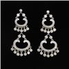 Image 1 : 18K White Gold And Diamond Dangling Earring Round Shape Diamond-1.84ct Weight-8.96Grams