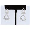 Image 2 : 18K White Gold And Diamond Dangling Earring Round Shape Diamond-1.84ct Weight-8.96Grams