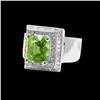 Image 2 : 3.80CT NATURAL BURMA PERIDOT 14K W/G RING