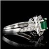 Image 2 : 0.89CT NATURAL COLUMBIAN EMERALD 14K WHITE GOLD RING