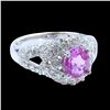 Image 2 : 2.06CT NATURAL CEYLON PINK SAPPHIRE 14K WHITE GOLD RING