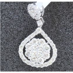 18K WHITE GOLD DIAMOND PENDANT:2.21 GRAMS/DIAMOND:1.38CT