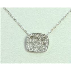 14K WHITE GOLD PENDANT WITH CHAIN 2.51g/Diamond 0.37ct