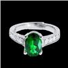 Image 1 : 1.85CT NATURAL TSAVORITE 14K WHITE GOLD RING