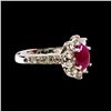 Image 2 : 1.56CT NATURAL RUBY 14K WHITE GOLD RING