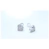 Image 2 : 18K White Gold And Diamond Earring Princess Shape Diamond(invisible Setting)-1.55ct Weight-9.30 Gram