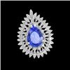 Image 2 : 4.32CT NATURAL TANZANITE 14K WHITE GOLD RING