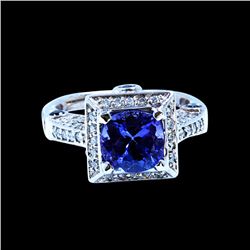 2.31CT NATURAL TANZANITE 14K W/G RING