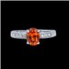 Image 1 : 1.30CT NATURAL SPESSARTITE 14K WHITE GOLD RING