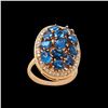 Image 2 : 5.25CT NATURAL CEYLON BLUE SAPPHIRE 14K ROSE GOLD RING