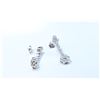 Image 2 : 18K White Gold And Diamond Dangling Earring Round Shape Diamond(invisible Setting)- 2.75ct Weight-6.