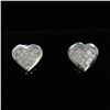 Image 1 : 18K White Gold And Diamond Earring Princess Shape Diamond(invisible Setting)-1.61ct Weight-8.5Grams