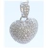 Image 2 : 18K WHITE GOLD HEART SHAPE PENDANT:6.40 GRAMS/DIAMOND:1.38CT