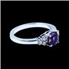 Image 2 : 1.40CT NATURAL CEYLON PINK SAPPHIRE 14K WHITE GOLD RING