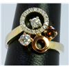 Image 1 : 14K WHITE AND ROSE GOLD RING 6.80GRAM DIAMOND 0.60CT / BROWN DIAMOND 0.23CT