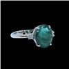 Image 2 : 2.89CT NATURAL COLUMBIAN EMERALD 14K WHITE GOLD RING