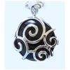 Image 1 : 14K WHITE GOLD ONYX DIAMOND PENDANT:6.10 GRAMS/DIAMOND:1.00CT