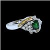 Image 2 : NATURAL 0.93CT TSAVORITE & 0.29CT CEYLON SAPPHIRE 14K W/G RING