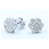 Image 2 : 14K WHITE GOLD DIAMOND CLUSTER EARRING:3.18 GRAMS/DIAMOND:1.34CT