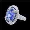 Image 2 : GIA 8.77CT NATURAL BLUE CEYLON SAPPHIRE (COLOR CHANGE NO HEAT) 18K W/G RING