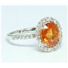 Image 2 : 14K WHITE GOLD RING 3.2GRAM DIAMOND 0.50CT SPESSARTITE 3.69CT