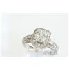 Image 2 : 14K WHITE GOLD DIAMOND RING:4.20 GRAMS/DIAMOND SIDES:0.69CT/RADIANT CUT DIAMOND CENTER :1.01CT