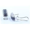 Image 2 : 18K WHITE GOLD SAPPHIRE EARRING:9.00 GRAMS/DIAMOND:1.00 CT/SAPPHIRE:1.50CT