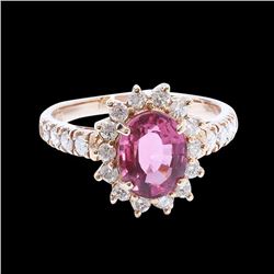 1.93CT NATURAL PINK COPPER BEARING PARAIBA TOURMALINE 14K R/G RING