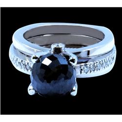 7.50CT NATURAL Black Diamond 14K W/G RING