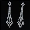 Image 1 : 18K White Gold And Diamond Dangling Earring Round Shape Diamond-2.36CT Weight-8.60 Grams