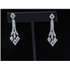 Image 3 : 18K White Gold And Diamond Dangling Earring Round Shape Diamond-2.36CT Weight-8.60 Grams