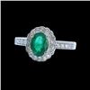 Image 1 : 1.21CT NATURAL COLUMBIAN EMERALD 14K WHITE GOLD RING