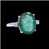 Image 2 : 4.71CT NATURAL COLUMBIAN EMERALD 14K WHITE GOLD RING