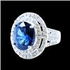 Image 2 : GIA 12CT No Heat NATURAL BLUE CEYLON SAPPHIRE 18K WHITE GOLD  RING