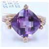 Image 1 : 14 K ROSE GOLD AMETHYST RING:7.20 GRAMS/DIAMOND:0.22CT/AMETHYST:6.72CT/#R8010