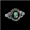 Image 1 : 3.01CT NATURAL CEYLON GREEN SAPPHIRE 4K W/G RING