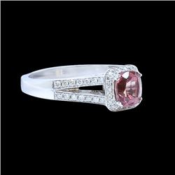 1.51CT NATURAL CEYLON PADPARADSCHA SAPPHIRE 14K W/G RING